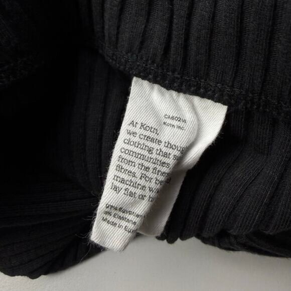 KOTN Ribbed Nile Flared Pants Size Large Black - Picture 4 of 5